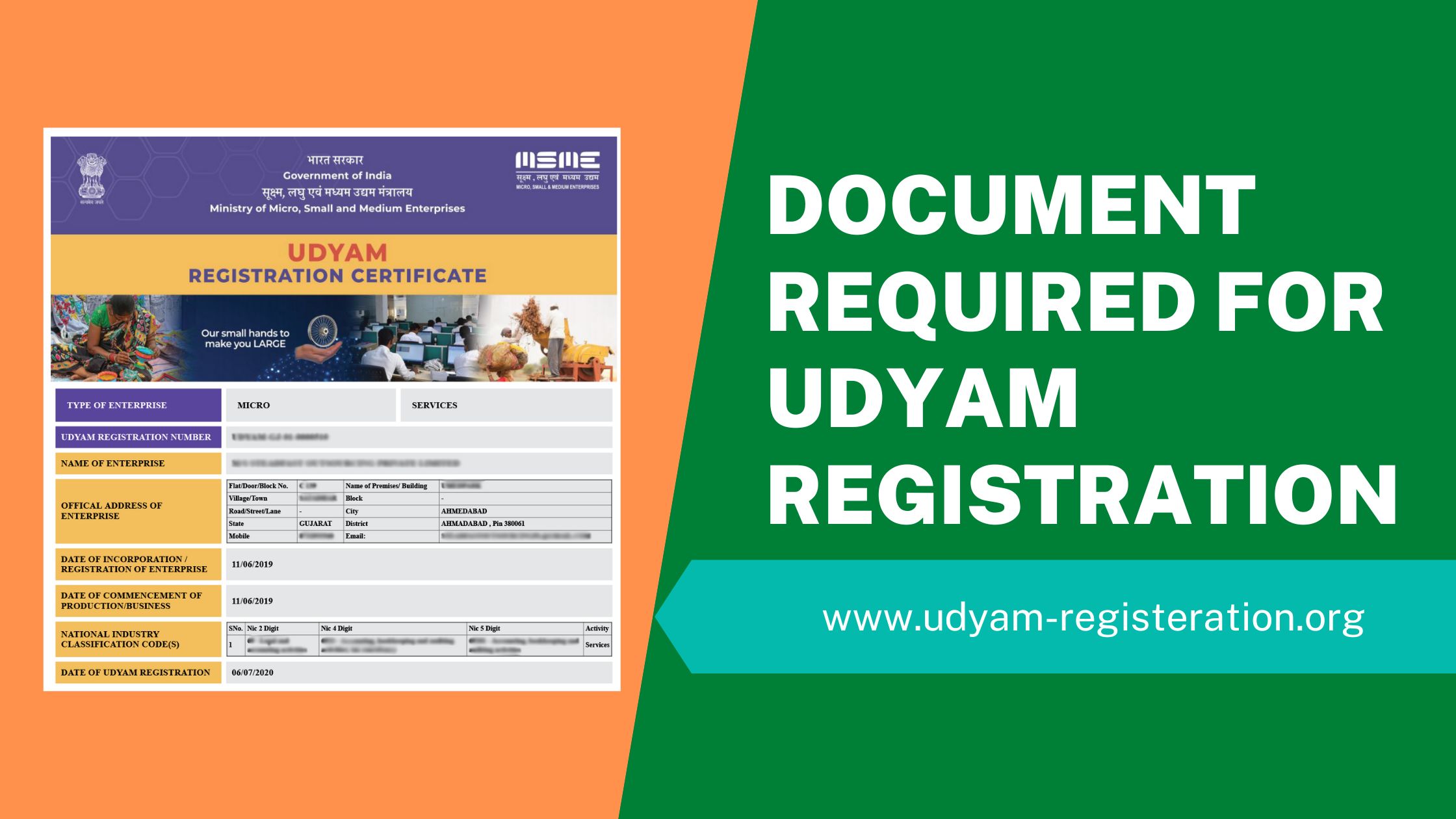 Document Required for Udyam Registration